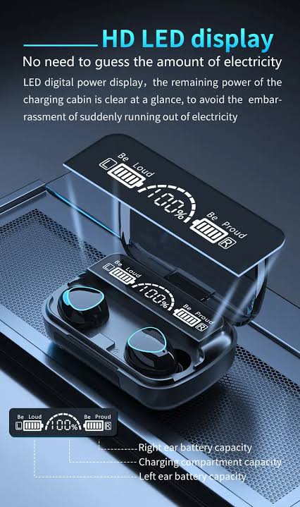 M10 Wireless Earbuds โ Digital Display & Reverse Charging