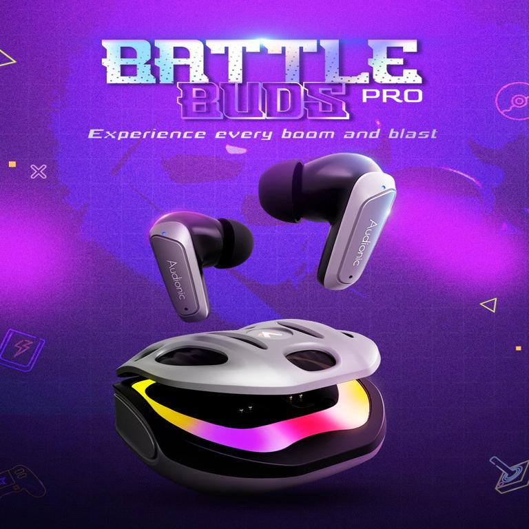 Audionic BattleBuds Pro Gaming Earbuds – 40ms Low Latency, RGB, 35Hr Battery