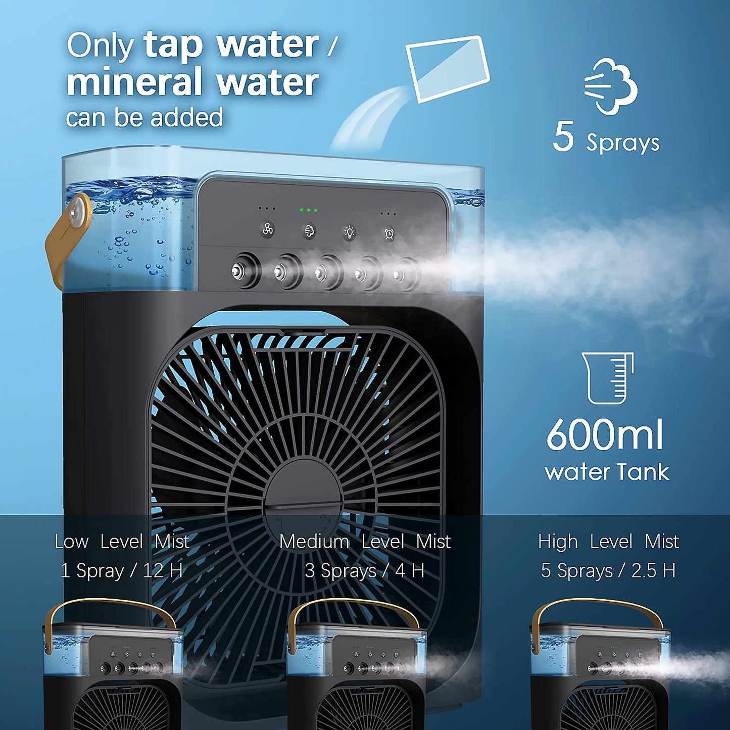 Humidifier Cooling Fan – 3-in-1 Air Cooler & Mist Fan