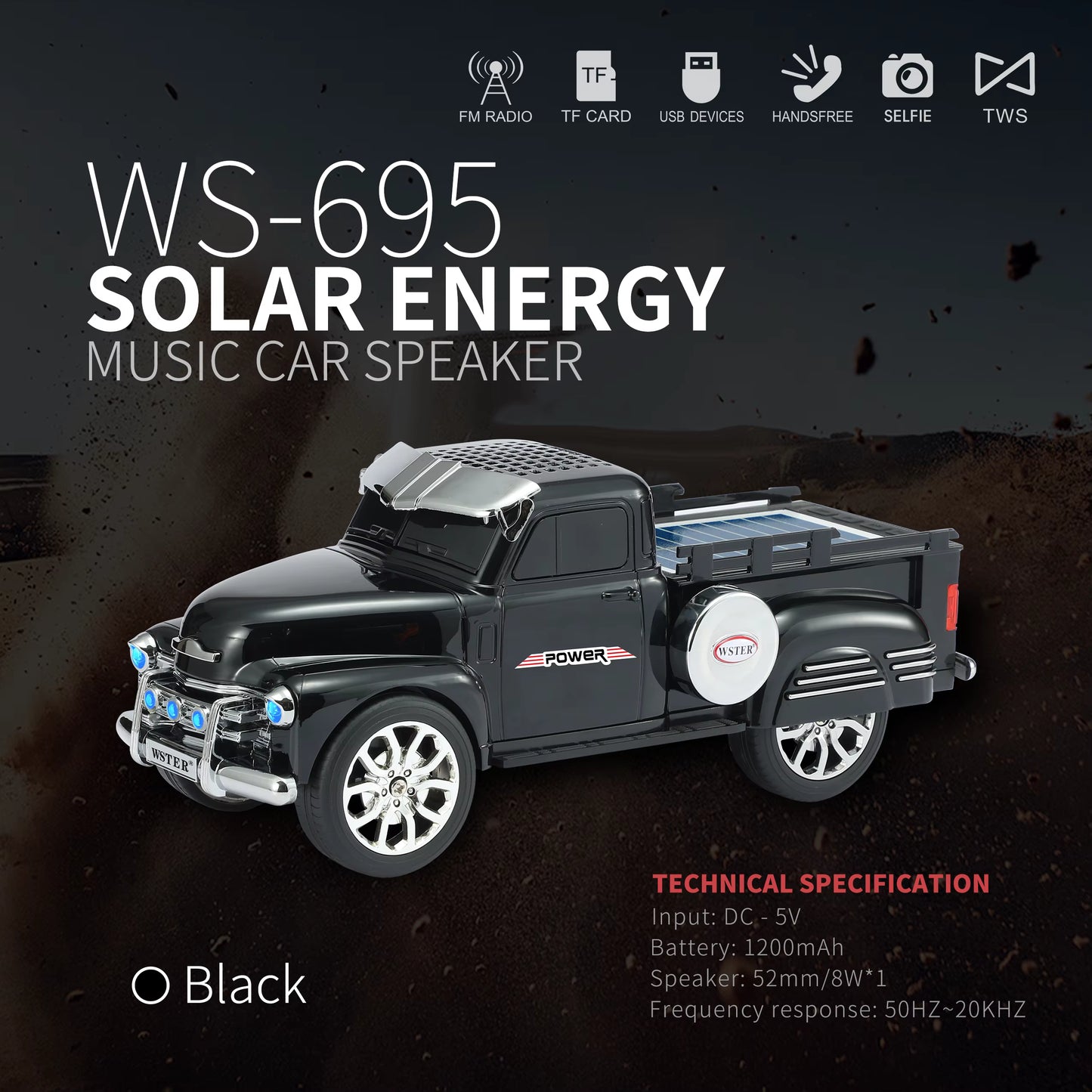 WS-695 Bluetooth Speaker – Vintage Truck Design